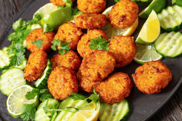 fried rice cutlets, rice tikki on black plate