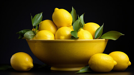 The lemons in the bowl