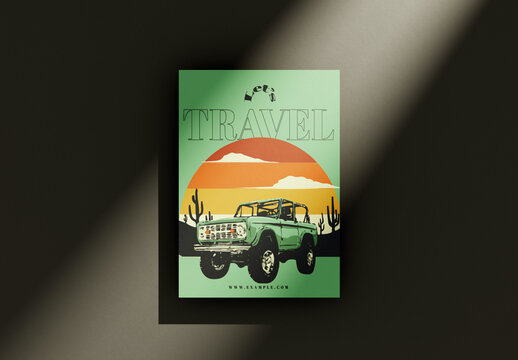Green Retro Travel Promotion Flyer