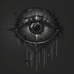Abstract Occult Eye Symbol in Dark Theme