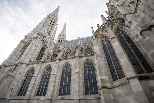 Newly renovated neo-Gothic Votive Church (Votivkirche) in Vienna, Austria