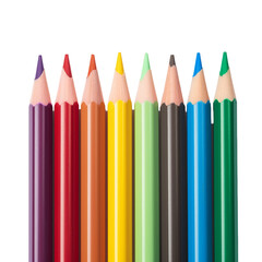 Fototapeta premium Multiple colored pencils isolated on transparent background