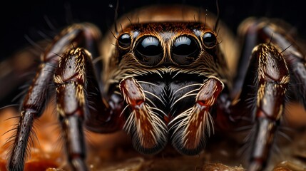 Extreme magnification - Jumping spider portrait - obrazy, fototapety, plakaty