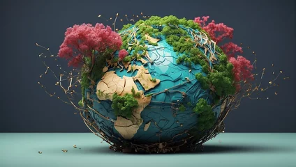 Foto op Plexiglas earth globe with grass © Shahzaib