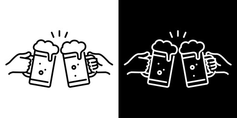 ビールジョッキで乾杯するアイコン © WAWAWA