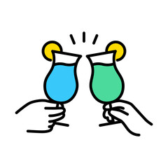 グラスで乾杯するアイコン © WAWAWA
