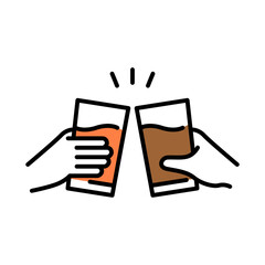 グラスで乾杯するアイコン © WAWAWA