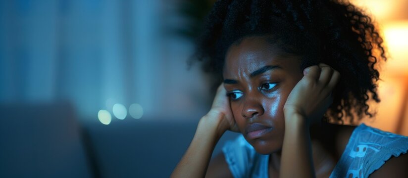 Portrait of a concerned woman with expressive facial expression in a close-up shot