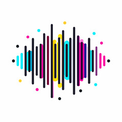 sound waveform for radio podcasts, music player, video editor, voise message in social media chats, voice assistant, recorder. vector illustration, white background