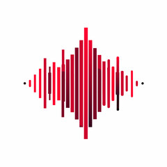 sound waveform for radio podcasts, music player, video editor, voise message in social media chats, voice assistant, recorder. vector illustration, white background