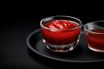Fresh ketchup bottle splash with red tomato in humand hands, cooking concept,  Generative Ai.