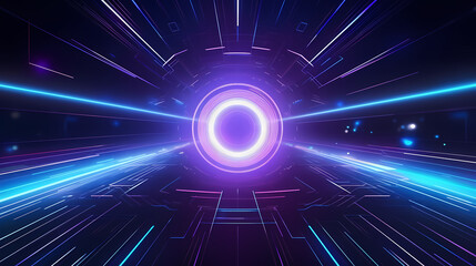 Fototapeta premium Artificial intelligence background, blockchain managed domain electronic devices network blue background