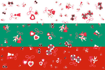 patron of the baba marta festival on the flag of bulgaria - obrazy, fototapety, plakaty