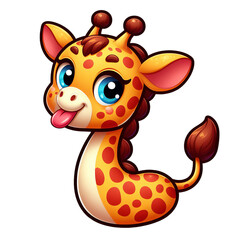 giraffe isolated on transparent background, png