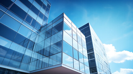 Fototapeta na wymiar Modern office building with blue sky