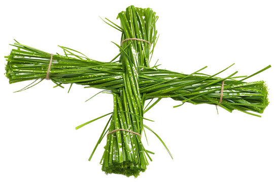 Grass Cross With Leaves - Green  Cross Isolated On White Transparent Png Background