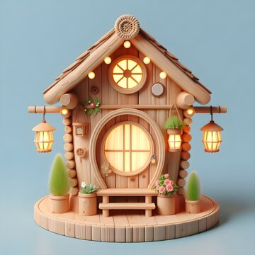 Illustration of cute acon style houses