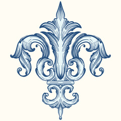 blue and white tattoo
