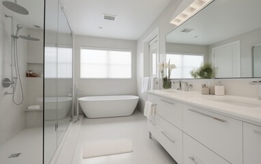 Fototapeta na wymiar beautiful bright bathroom in loft style
