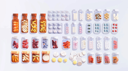 various medicine pills capsules
