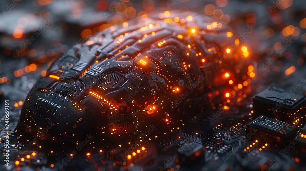 Poster Deep learning and GUI (Graphical User Interface) concepts of AI (Artificial Intelligence).