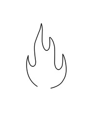 Fire silhouette. flat design ilustration vector. isolated on white background