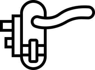 Door handle icon vector. Trendy Linear style sign from hotel and restaurant for mobile concept and web design. Safety sign. door knob symbol illustration isolated on transparent background.