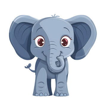 Cute elephant cartoon,flat cartoon