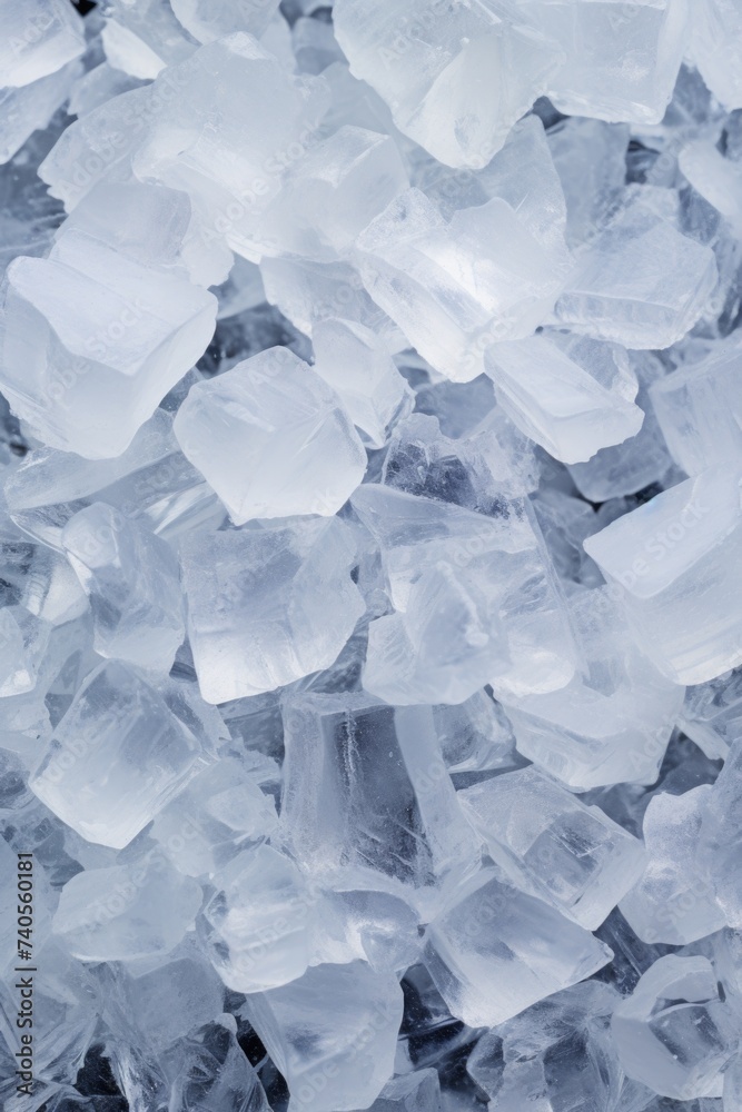 Poster a large pile of ice on a table, suitable for various concepts