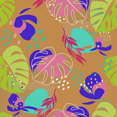 Decorative composition solution. Vector. Seamless pattern. - 740560129