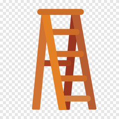 Stairs line icon. Repair, ceiling, painter, ladder, fall, light bulb, height, top, attic, electrician, work, tool. Vector line icon for business and advertising