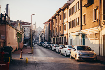 View of a street in Vefa district of Istanbul, Turkey.