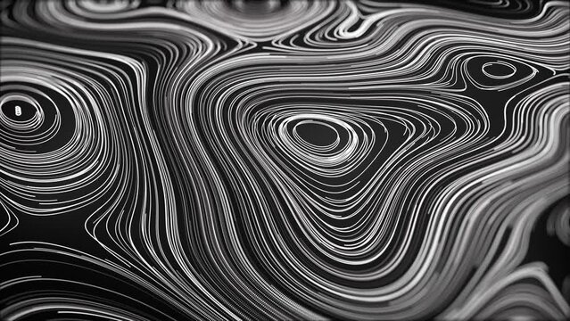 3D topographic map background concept. Abstract topographic map background. Contour map. Valleys and mountains. Geography concept. Wavy background. 4K Animated topography. 3D rendering.