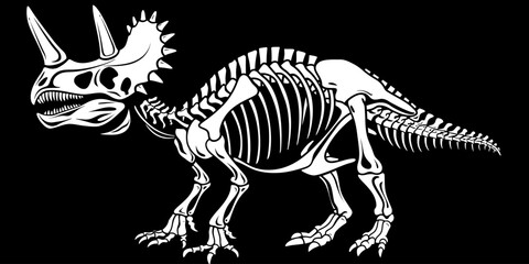 Triceratops Skeleton Illustration