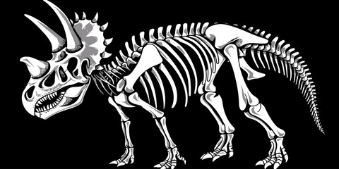 Triceratops Skeleton Illustration