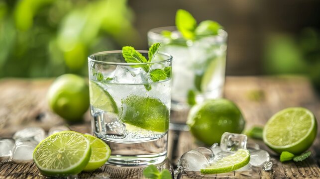A refreshing summer drink with key lime, lemon, and persian lime slices, perfect for a hot day by the pool or a picnic in the park