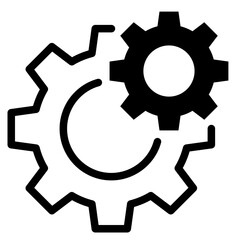 gear icon, cog wheel, engine circle, thin line web symbol on white background	