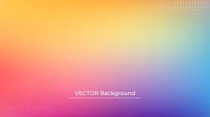 Foto op Plexiglas Smooth and blurry colorful gradient mesh background. Modern bright rainbow colors. Easy editable soft colored vector banner template. Premium quality © GraphiStock