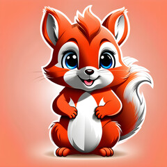 Obraz premium Adorable Wardrobe and Expressive Charisma: Delving into the Cute Squirrel's Fashion and Facial Expressions.(Generative AI)