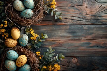 Happy Easter Eggs Basket snowdrops. Bunny hopping in flower chrysanthemum decoration. Adorable hare 3d rose lilac rabbit illustration. Holy week easter hunt cottontail card easter rhododendron