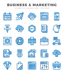 Business & Marketing icons set. Collection of simple Two Color web icons.