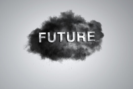 Dark Rain Cloud Labeled with the Word Future