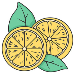 color lemon drawing without background