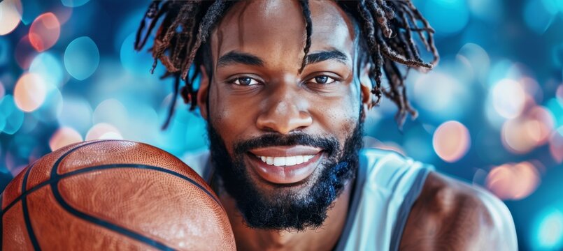 Focused basketball player making layup with determination and intensity, showing game s passion