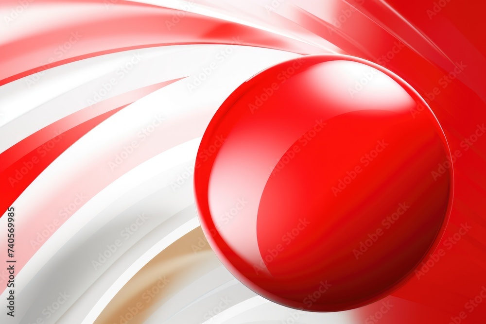 Aufkleber a vibrant red ball on a contrasting white and red background. suitable for various design projects