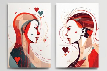 A couple of heart posters for romantic decor