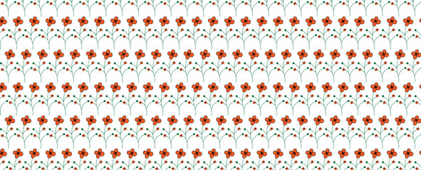 Colorful flower seamless pattern illustration. Flower and leaves abstract shape doodle art design for print, wallpaper, clothes, textile, clipart, wall art for home decoration. vector illustration