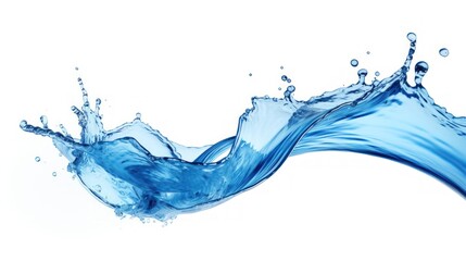 Blue water splash on a white background
