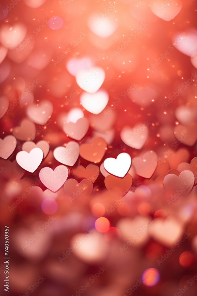 Poster a bunch of hearts arranged on a table. suitable for various occasions