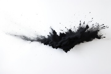 Abstract black ink cloud on white background. Suitable for artistic projects